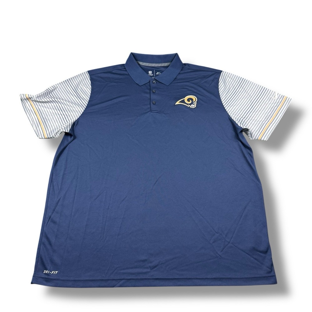 Nike NFL On-Field St. Louis Rams Dri-Fit Polo Shirt Mens 2XL EUC LNWOT